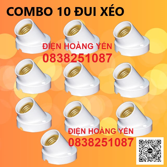 10 Đui đèn gắn ốp tường E27 đui xoáy 27mm chếch góc 45 độ hoặc vuông 90 độ