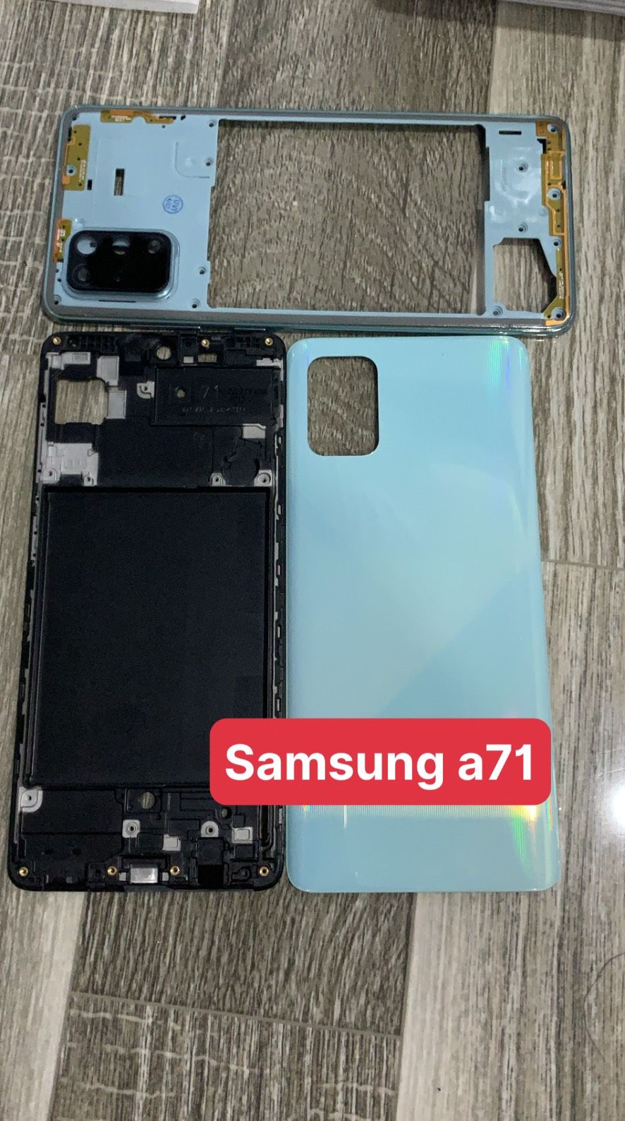 bộ vỏ samsung A71 ZIN ( bao gồm có cả khe sim)