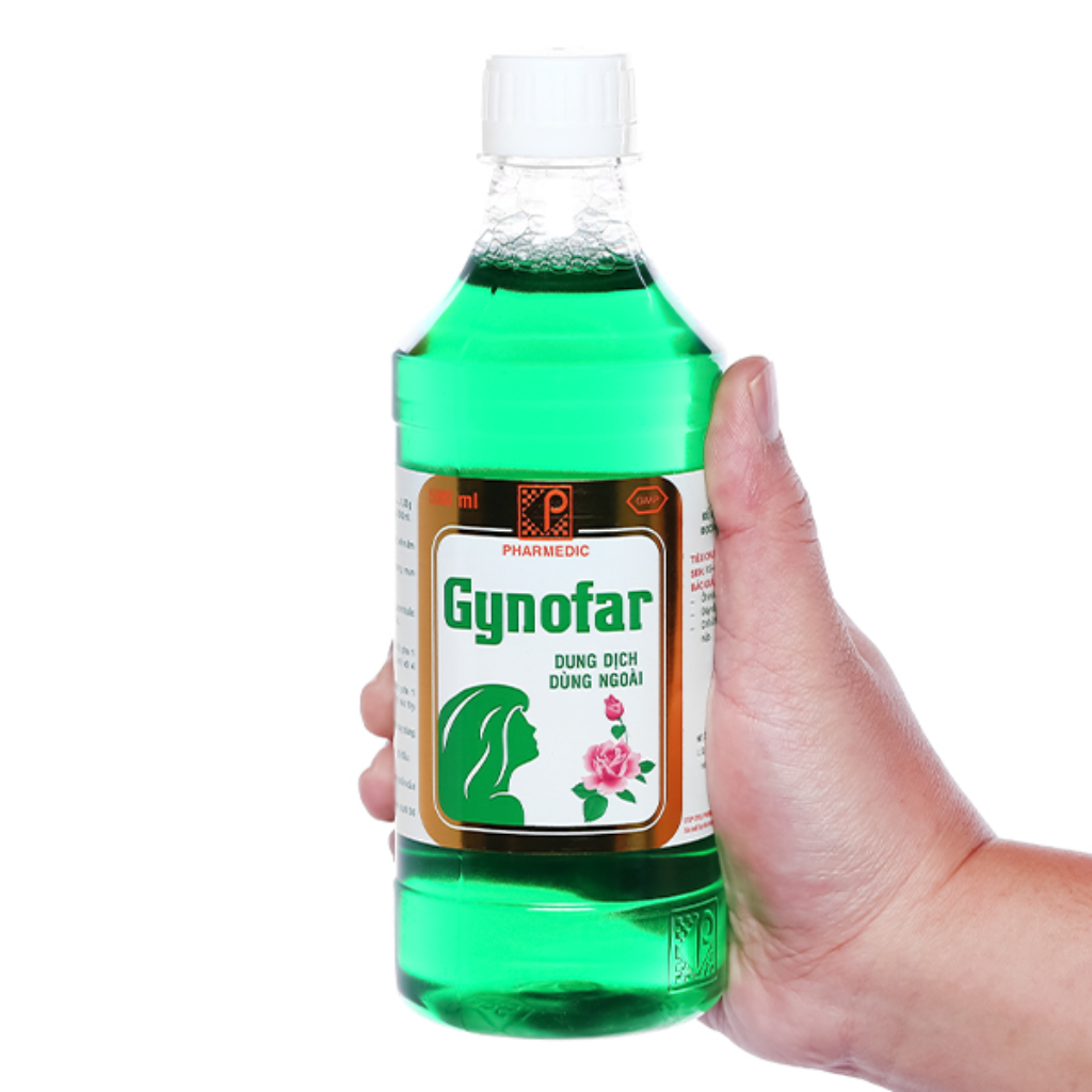 Dung dịch vệ sinh phụ nữ Gynofar chai 250ml/500m (Có che tên)