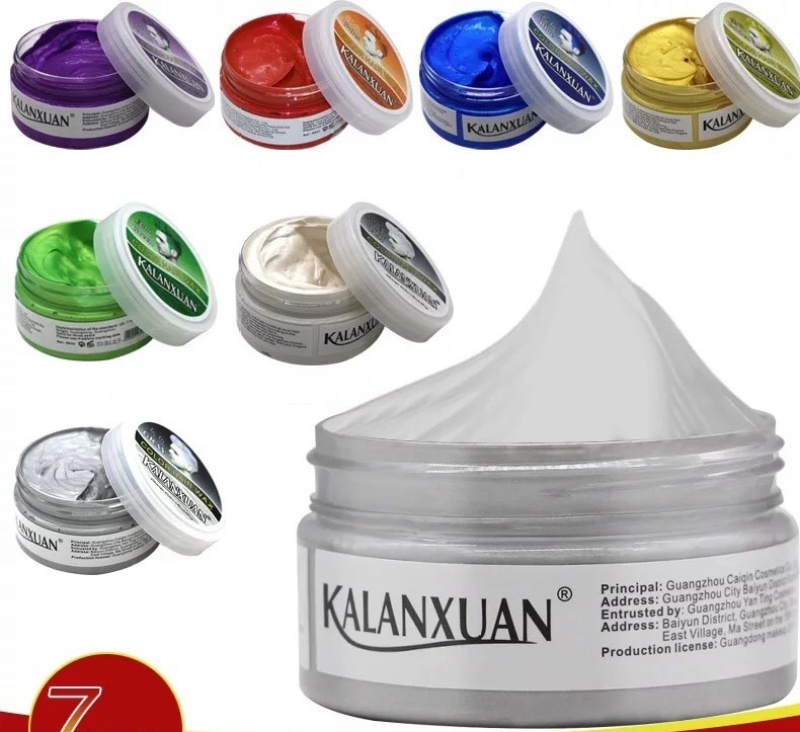 sáp vuốt tóc màu 9 màu cho quý khách chọn: màu Xám khói - Bạch kim - Tím - Xanh lam- Xanh rêu - Vàng - cafe - đỏ - đen