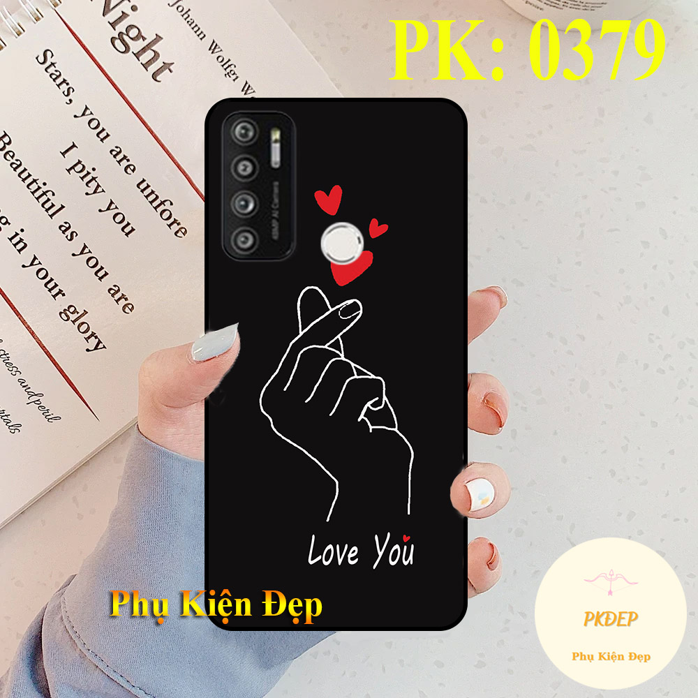 [HCM]Ốp lưng Vsmart Live 4 - Ốp dẻo đen in hình thả tim