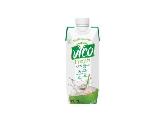 COMBO 10 HỘP NƯỚC DỪA VICO FRESH 330ML (4 XIÊM, 2 SEN, 4 NATURAL)