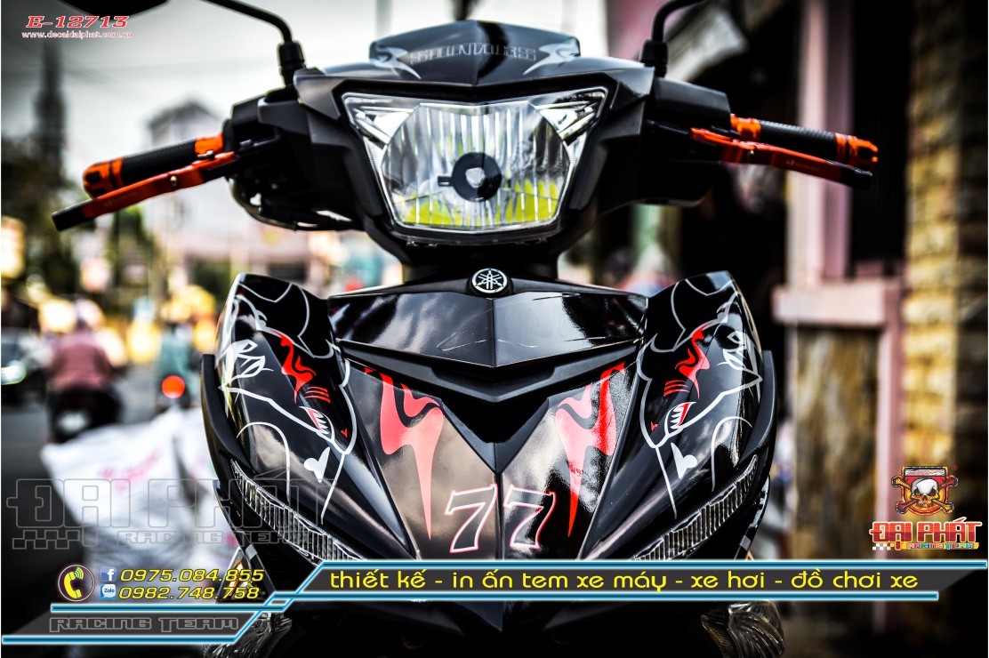 Tem Trùm Exciter 150 Cá Mập Đen Bạc