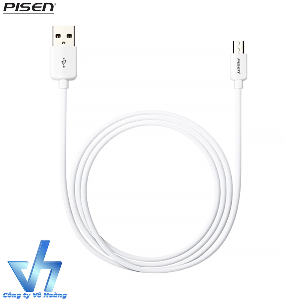 Cáp sạc Pisen MicroUSB (Trắng)