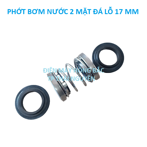 Phớt bơm tõm - bơm nước 2 mặt đá lỗ trục 17mm