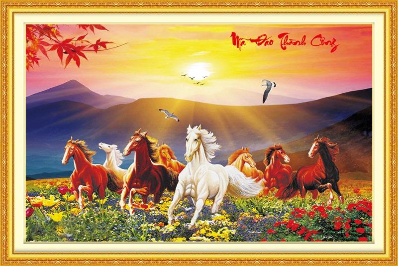 Tranh đính đá 5d - mã đáo thành công 118 - tranh ngọc thịnh