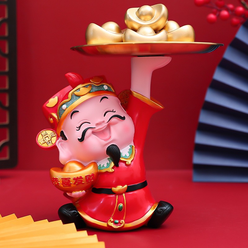 Tượng Thần Tài Nâng Dĩa Vàng hút tài lộc