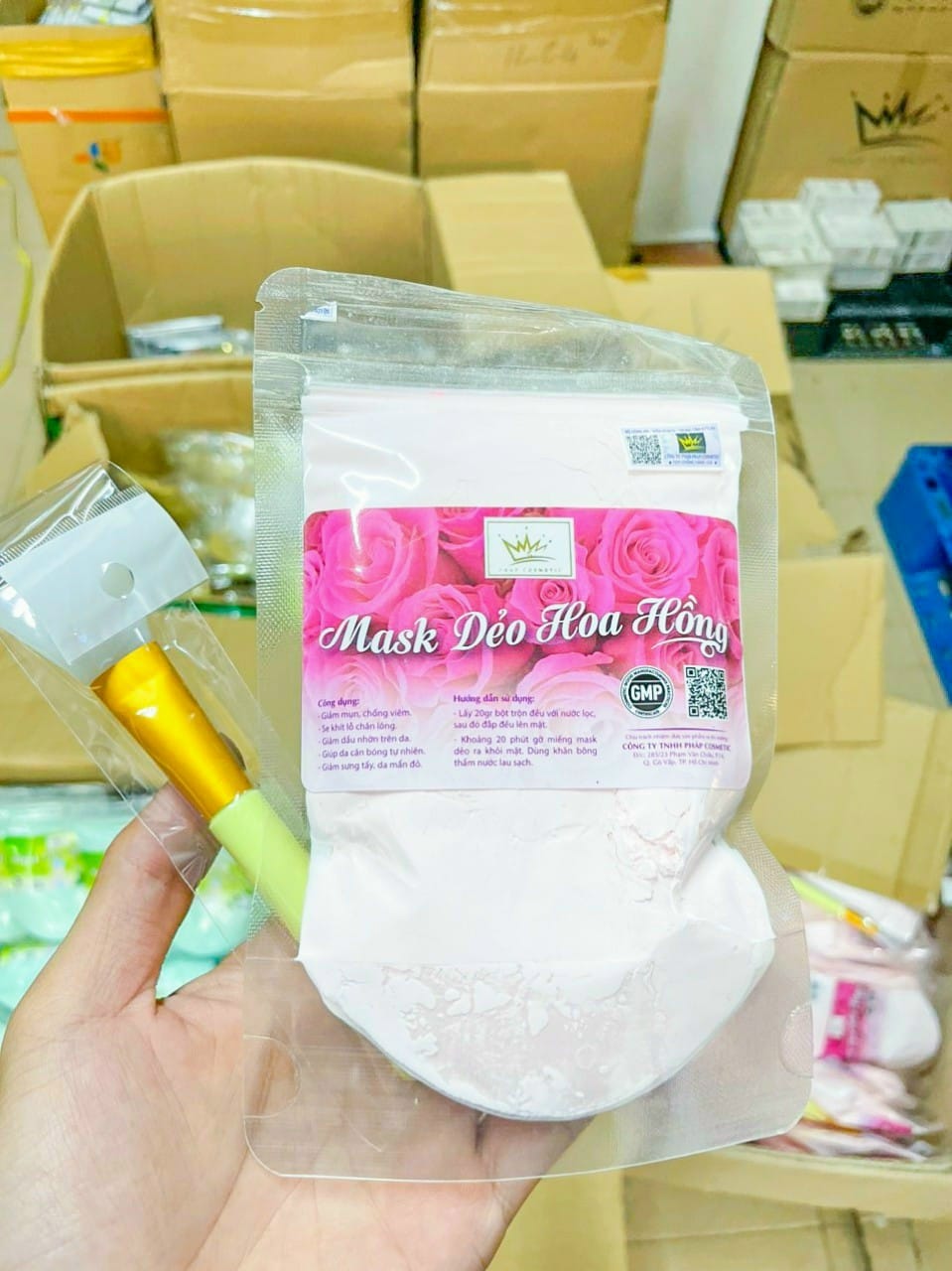 Mask Dẻo Hoa hồng Pháp - Tặng cọ dẻo Silicon