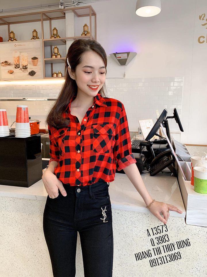 Áo sơ mi ka rô 2 túi cực cá tính TTV0007