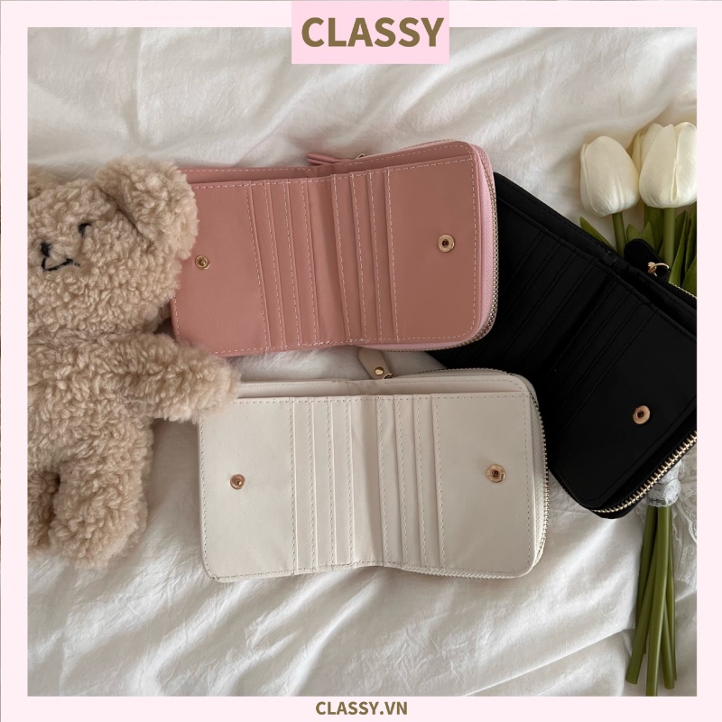 Classy Ví nữ ngắn mini cầm tay da PU cao cấp T1165