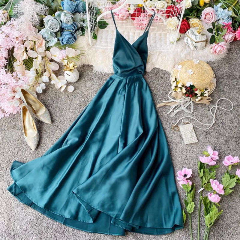 ĐẦM MAXI NƠ SAU, CÓ MÚT NGỰC (có ảnh thật) MS50