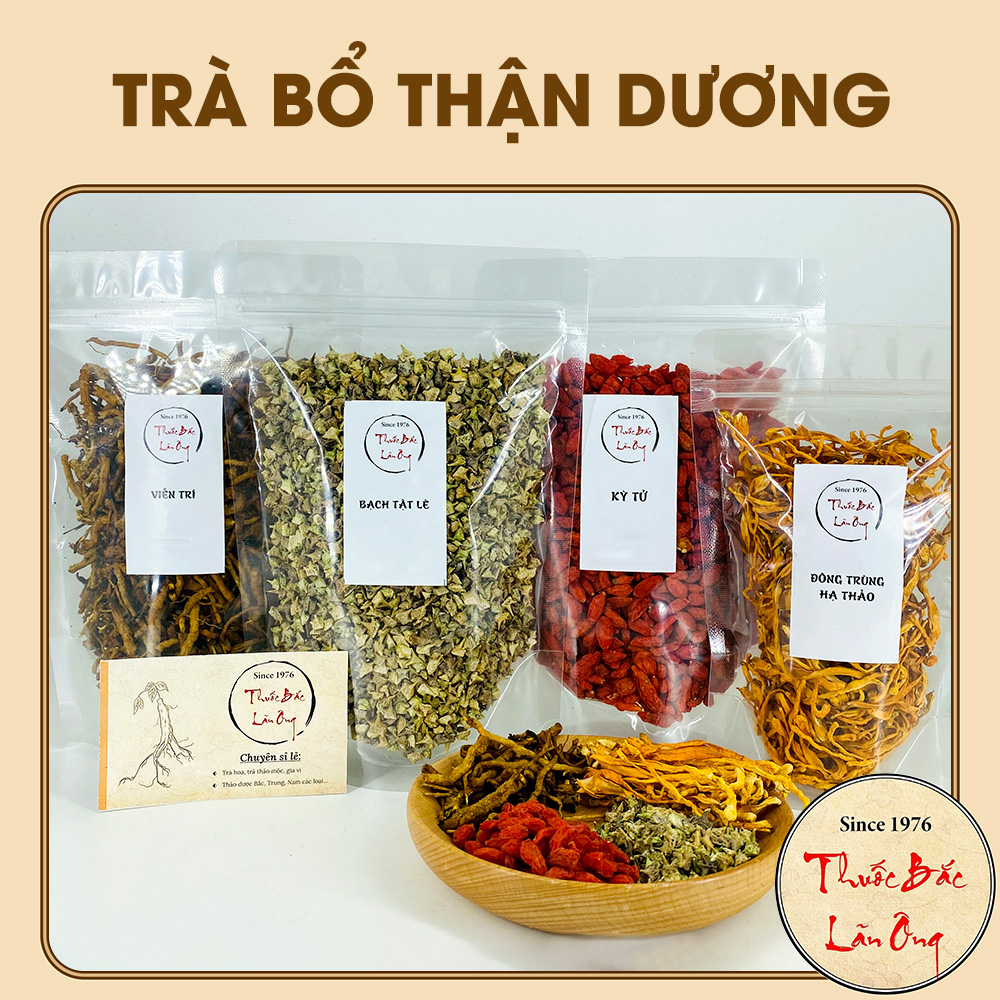 Trà Bổ Thận Dương (200g Bạch Tật Lê 100g Kỳ Tử Hữu Cơ 50g Viễn Chí 100g Đông Trùng Hạ Thảo)