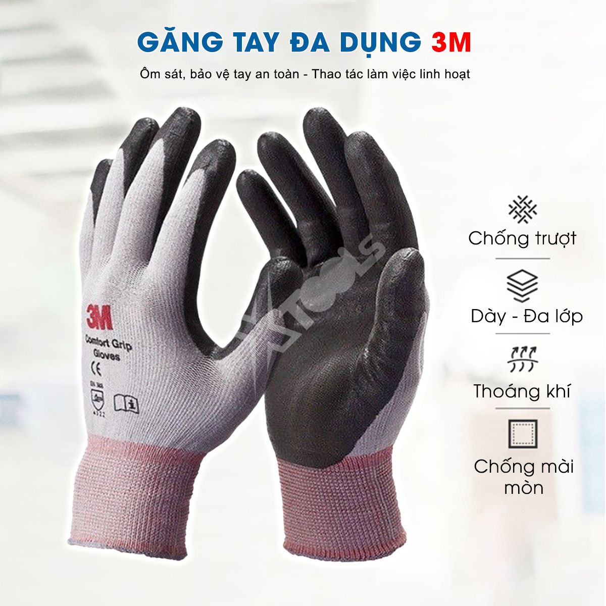 Găng tay đa dụng 3M-Mỹ Găng tay bảo hộ đa năng làm vườn, khuân vác, sữa chữa, lái xe, bảo trì, thi công - Chính hãng