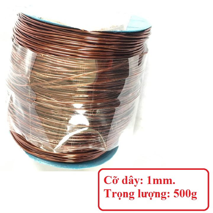 DÂY NHÔM MẠ ĐỒNG DÙNG CỐ ĐỊNH HOA, UỐN CÀNH CUỘN 500G