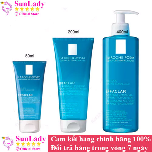 Sữa rửa mặt  cho da dầu mụn Nhạy Cảm La Roche Posay Effaclar Chính hãng - Gel rửa mặt cho da dầu mụn Laroch posay - Sữa rửa mặt ngừa mụn cho da dầu Laroche-Posay