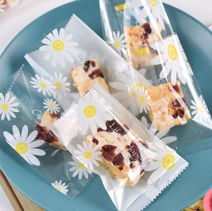 Túi đựng bánh cookies hoa cúc (50cái) 7*10cm
