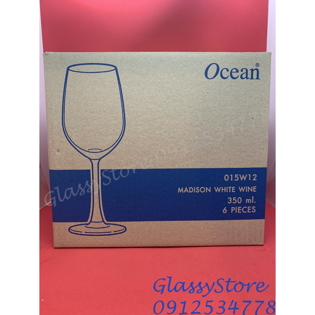 Ly (cốc) vang thủy tinh Ocean Madison White - 350ml - 1015W12 (Hàng nhập khẩu Thái Lan chính hãng) (1 cái)