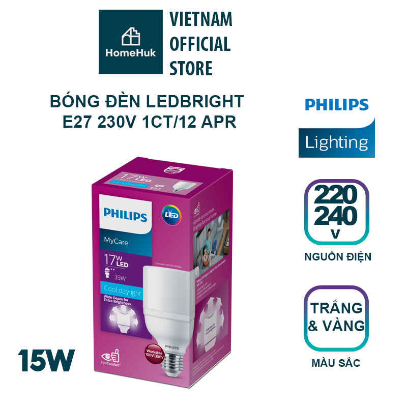 Bóng đèn Philips LEDBright 15W E27 230V 1CT/12 APR