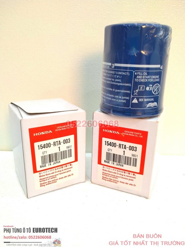 [ City ] Lọc nhớt Honda City, Civic, Accord, HRV, CRV (mã 15400-RTA-003)