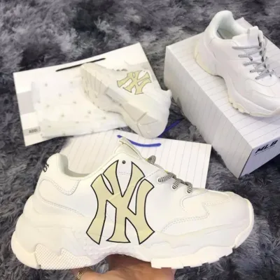 Giày , Giày Sneaker MLB NY Vàng hàng chuẩn 1 1 đế tách đủ size nam nữ full box bill