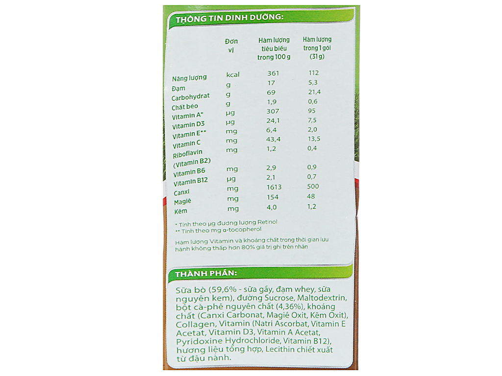Sữa Bột Anlene Hương Cà Phê Hộp 280g