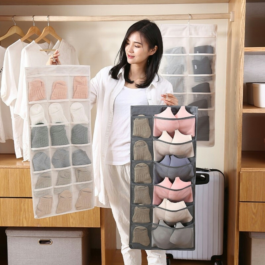 Túi treo đồ 2 mặt 30 ngăn có móc treo