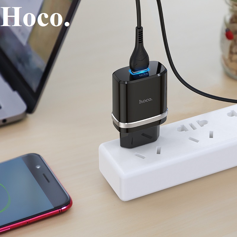Củ Sạc Nhanh 3A HOCO C12Q DÒNG QC3.0/18W SẠC FULL IPHONE, IPAD, ANDROID