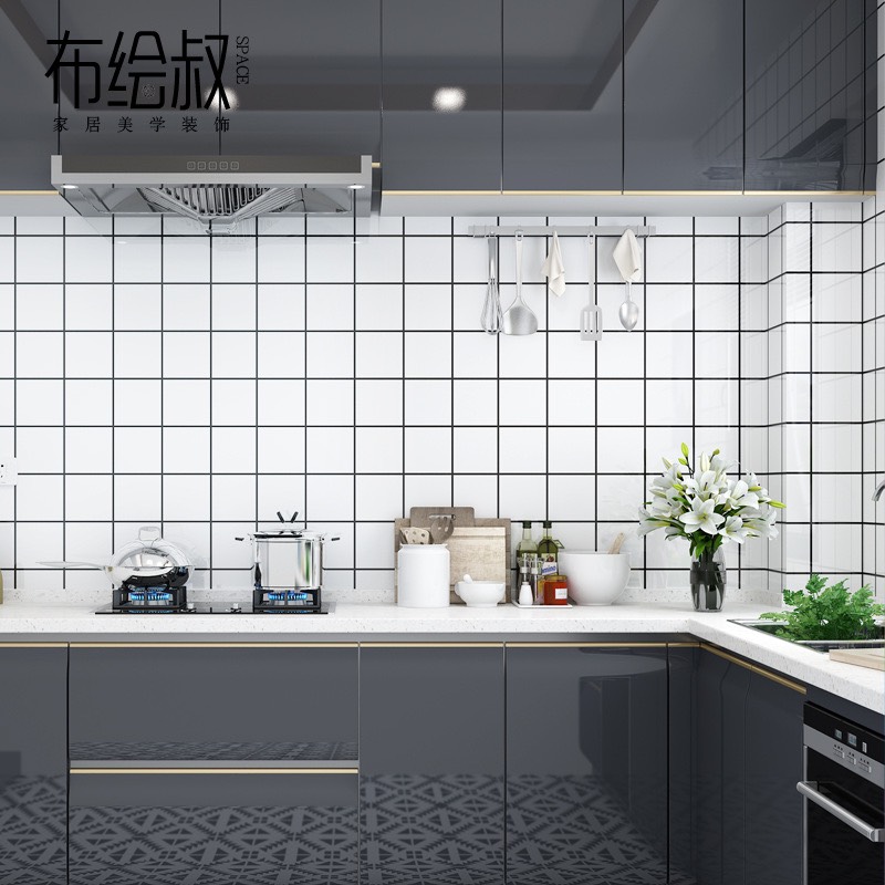 5 Mét Decal Dán Bếp Khổ 60cm Rộng Tráng Nhôm Chịu Nhiệt Có Keo - VUÔNG TRẮNG BỰ