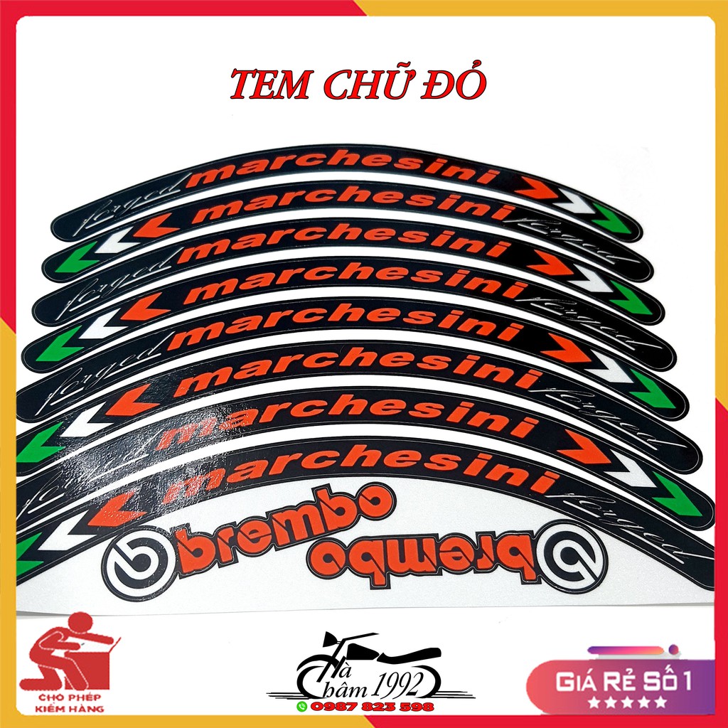Tem Dán Vành (Mâm) Xe 3M Phản Quang MARCHESINI