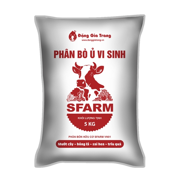 Phân Bò Ủ Vi Sinh Sfarm Bao 5kg
