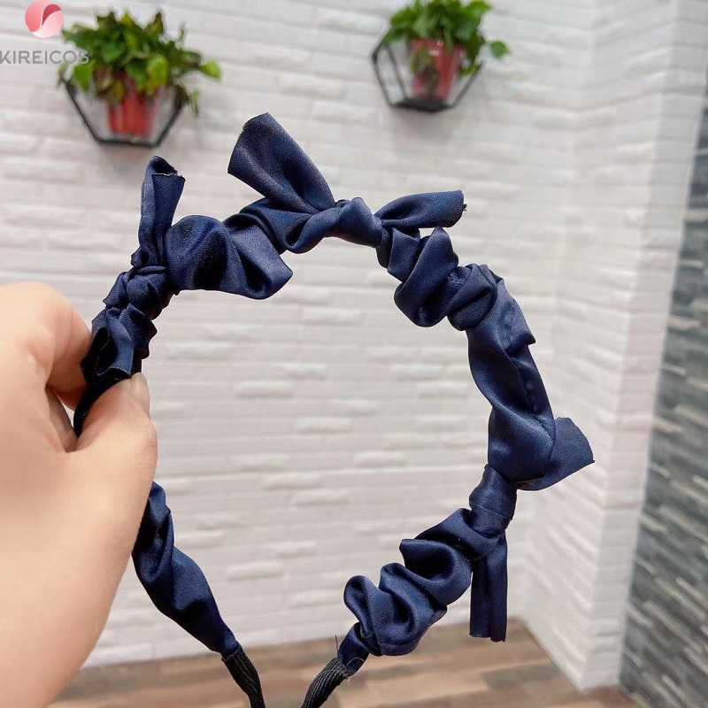 [HCM]Băng Đô Bờm Cài Tóc Vải Lụa Nhún Bèo Thắt Nơ Phong Cách Cổ Điển