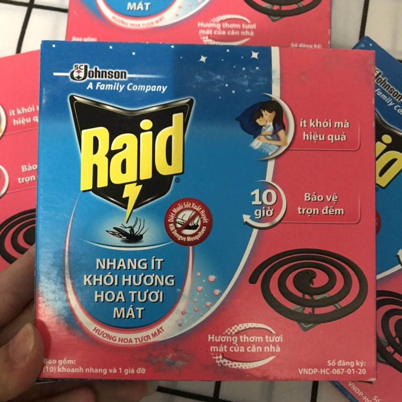 NHANG THƠM DIỆT MUỖI RAID ÍT KHÓI