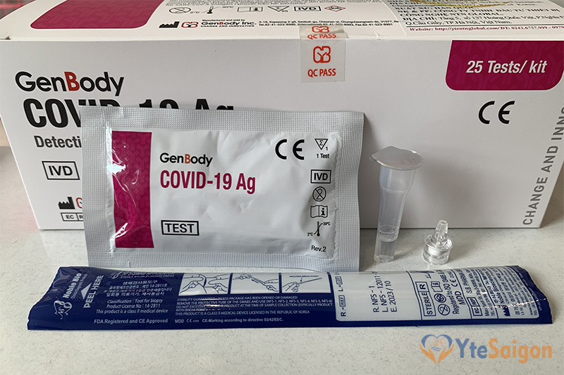 Bộ kit test nhanh covid 19 - Genbody - (bộ combo : 10 kit test).