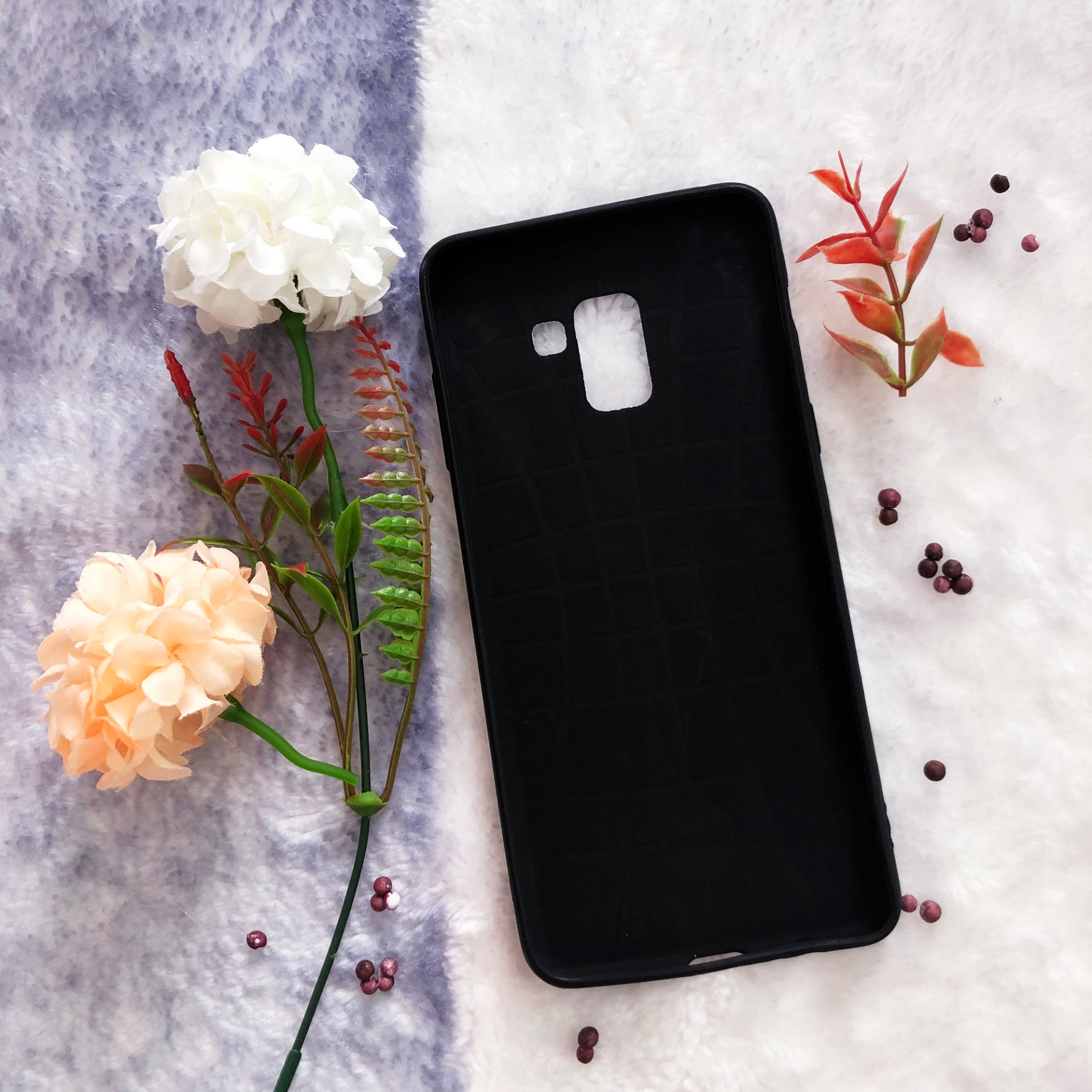 [Nhiều Mẫu] Ốp lưng dẻo Samsung A8 Plus (Thân đen - in hình siêu cute)