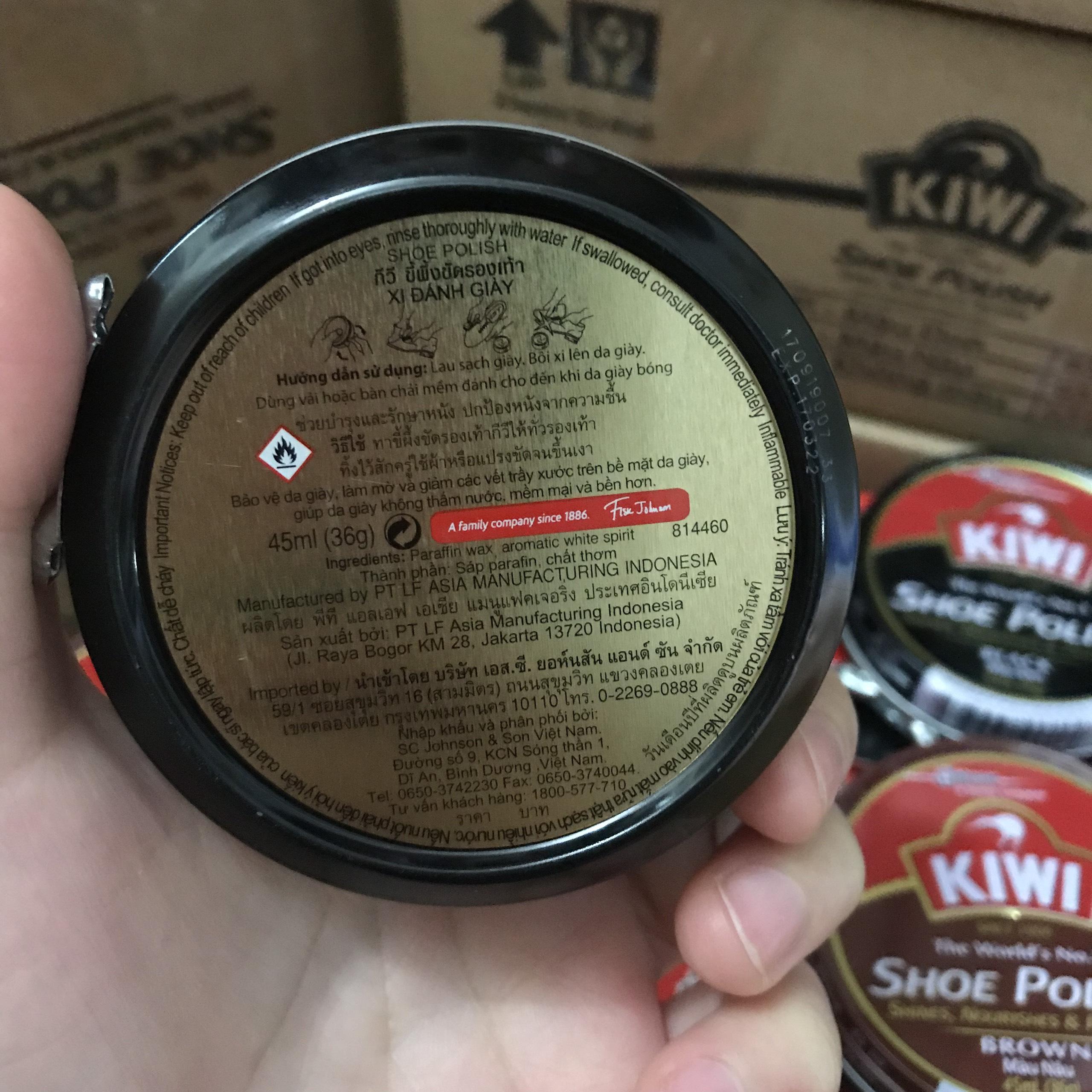 XI ĐÁNH GIÀY KIWI MÀU ĐEN HÀNG THÁI_DẠNG SÁP 45ML