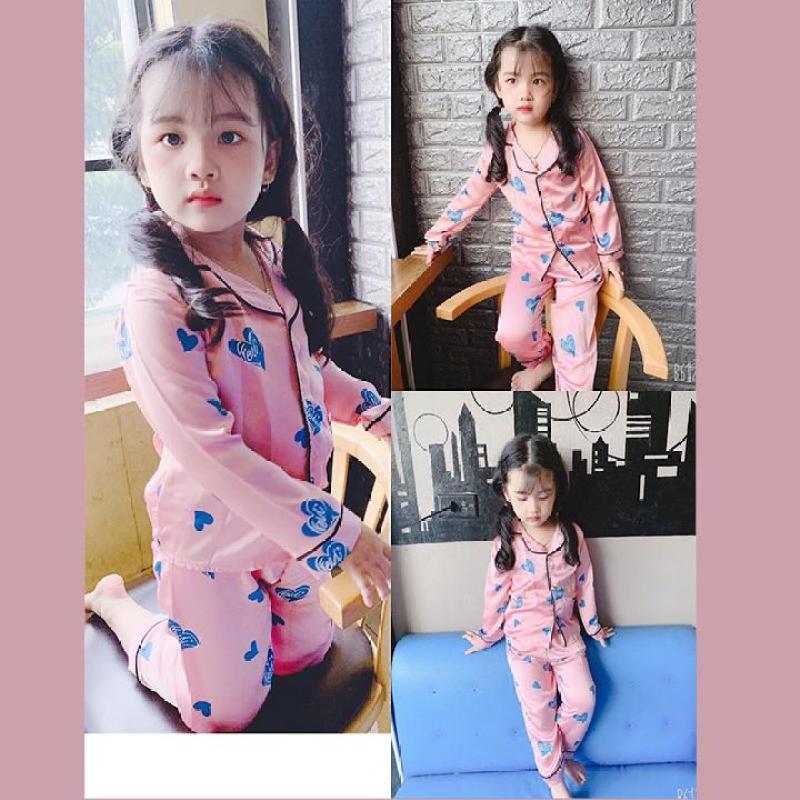 Nơi bán PIJAMA LỤA HÀN CHO BÉ GÁI - Hồng Phấn