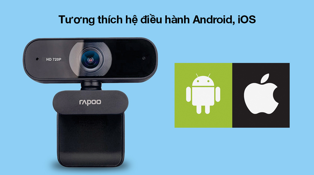 Webcam RAPOO C200 độ phân giải HD 720P - Hãng phân phối chính thức