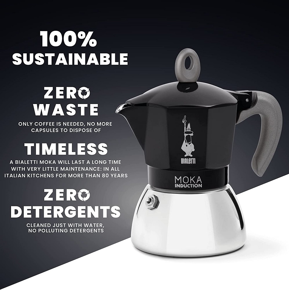 Ấm Pha Cà Phê BIALETTI MOKA INDUCTION (Dùng được Bếp từ) - BIALETTI - Made in Rumani