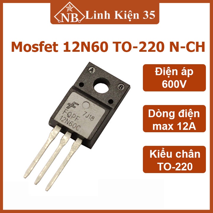Linh kiện mosfet 12n60 to-220 10a 600v n-ch