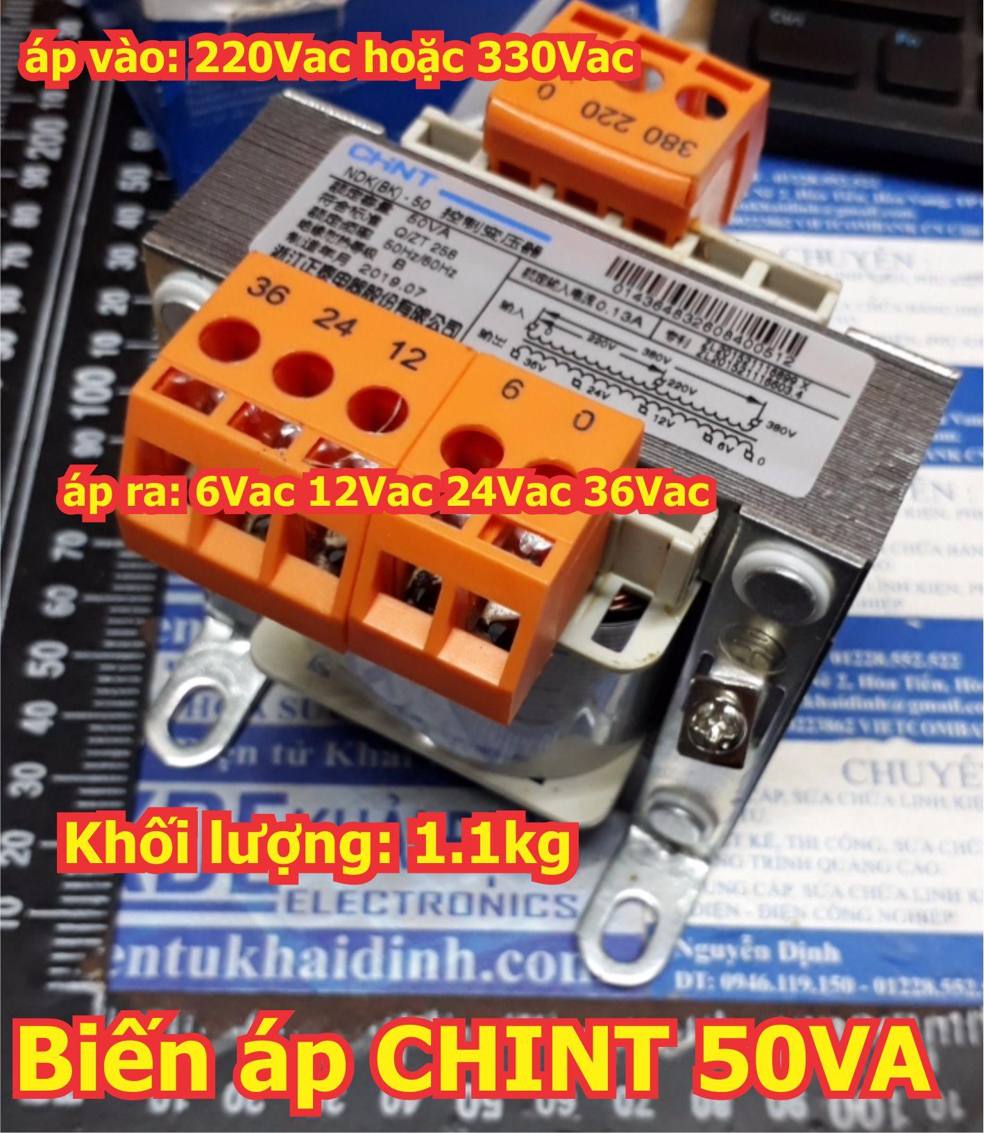 Biến áp cách ly Biến thế hàng CHINT NDK-50VA 50W 220V/380V 6V/12V/24V/36V hàng nặng 1.1kg kde6197