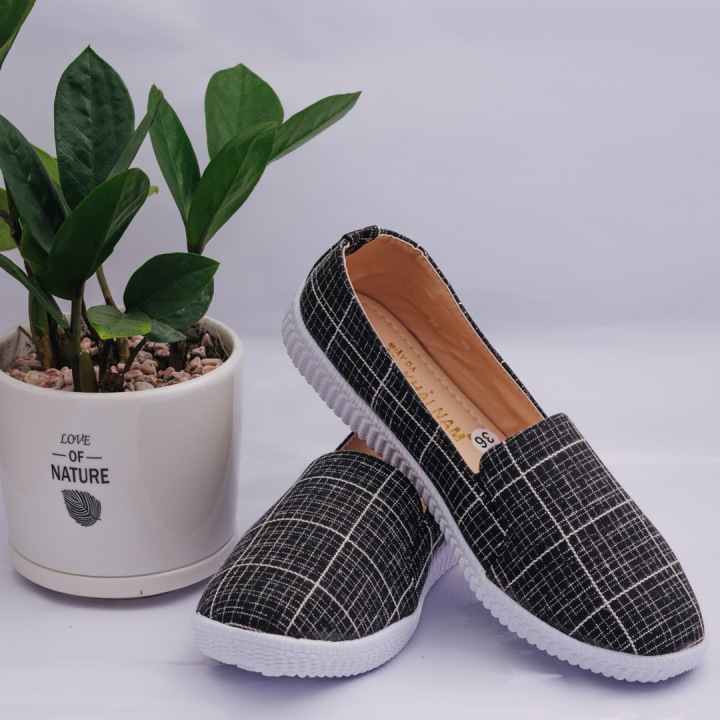 [HCM]GIÀY LƯỜI NỮ Ô VUÔNG MÀU HỒNG