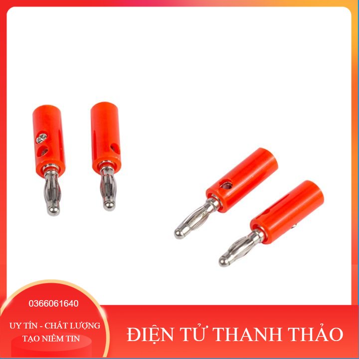 Combo 10 đầu Jack bắp chuối 910MR 4mm đực 5 đỏ 5 đen