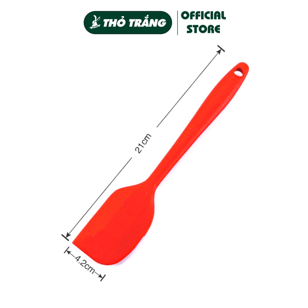Dụng cụ làm bánh: Spatula phới trộn bột, phới dẹt silicon, muôi lật thức ăn - màu ngẫu nhiên