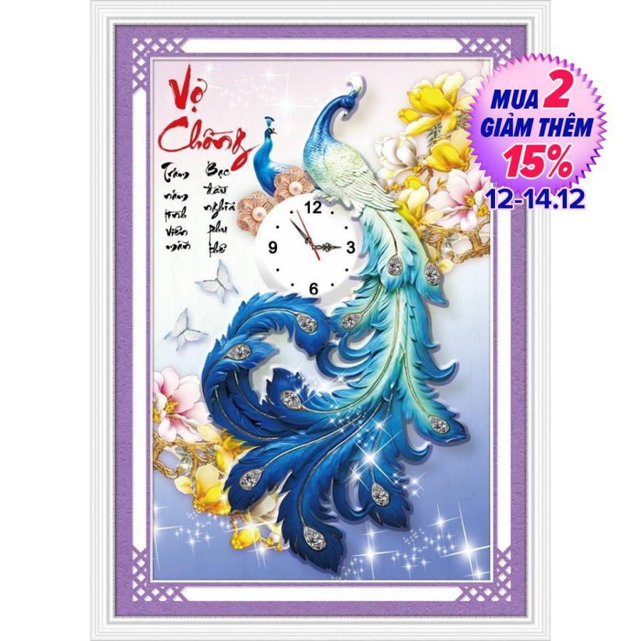 Tranh thêu VỢ CHỒNG trăm năm tình viên mãn bạc đầu nghĩa phu thê kích thước 37x51cm chưa thêu 5d - 88961