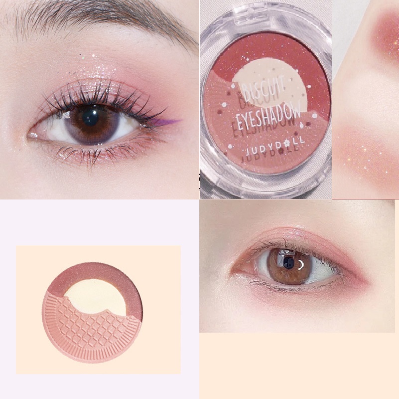 Phấn mắt Bell Mew 3 màu kết hợp nhũ và má hồng bánh qui hàng nội địa Trung MAT05