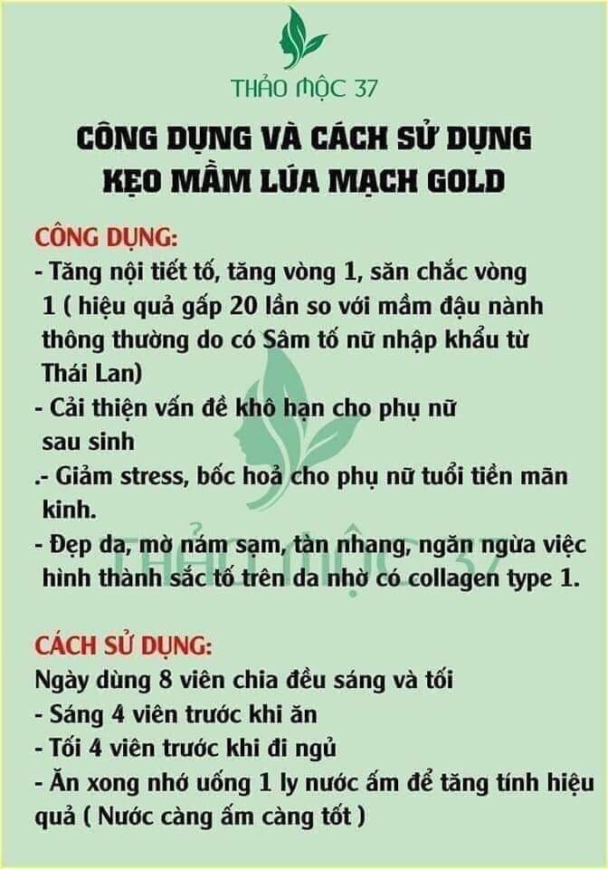 combo 5 hộp Kẹo mầm lúa mạch gold tăng size vòng 1
