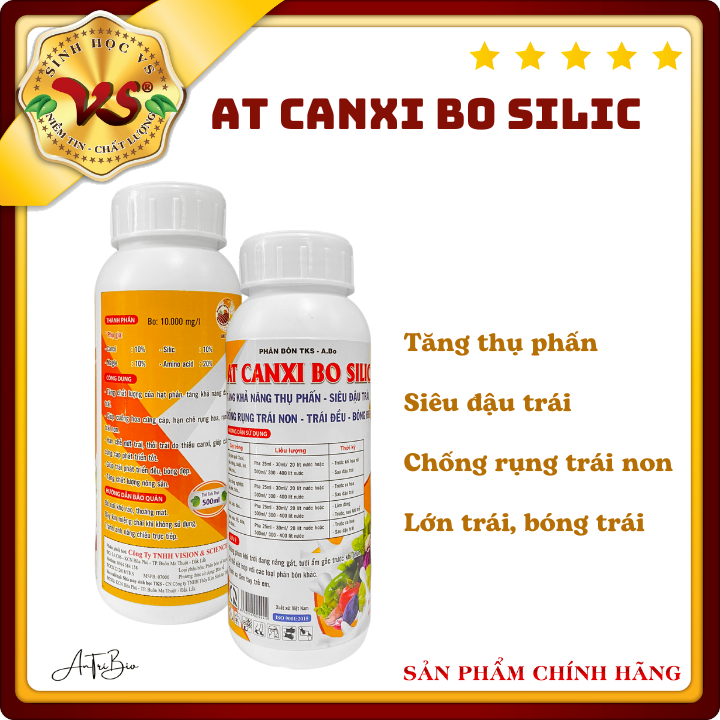 Giảm rụng hoa, trái non, dưỡng bóng trái - phân bón lá cao cấp- canxibo amino chai 500ml