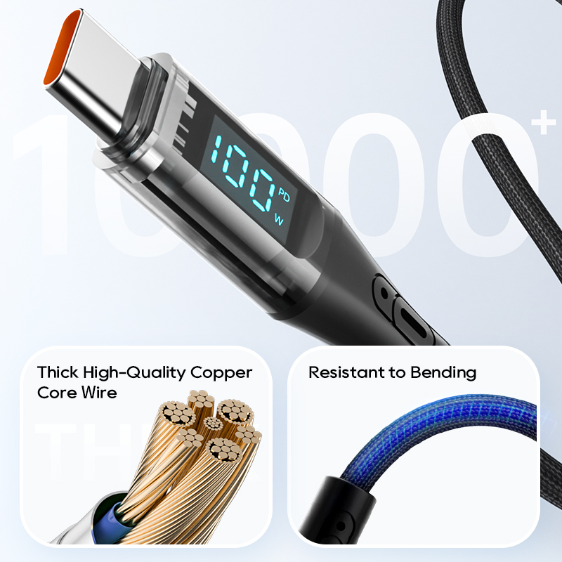 Cáp Sạc Nhanh KUULAA Gem Fast-Charging Data Cable Type-C to Type-C 100W Sạc nhanh Chip thông minh An toàn hơn Dây dữ liệu bền hơn cho iPhone 15 Samsung Xiaomi Huawei