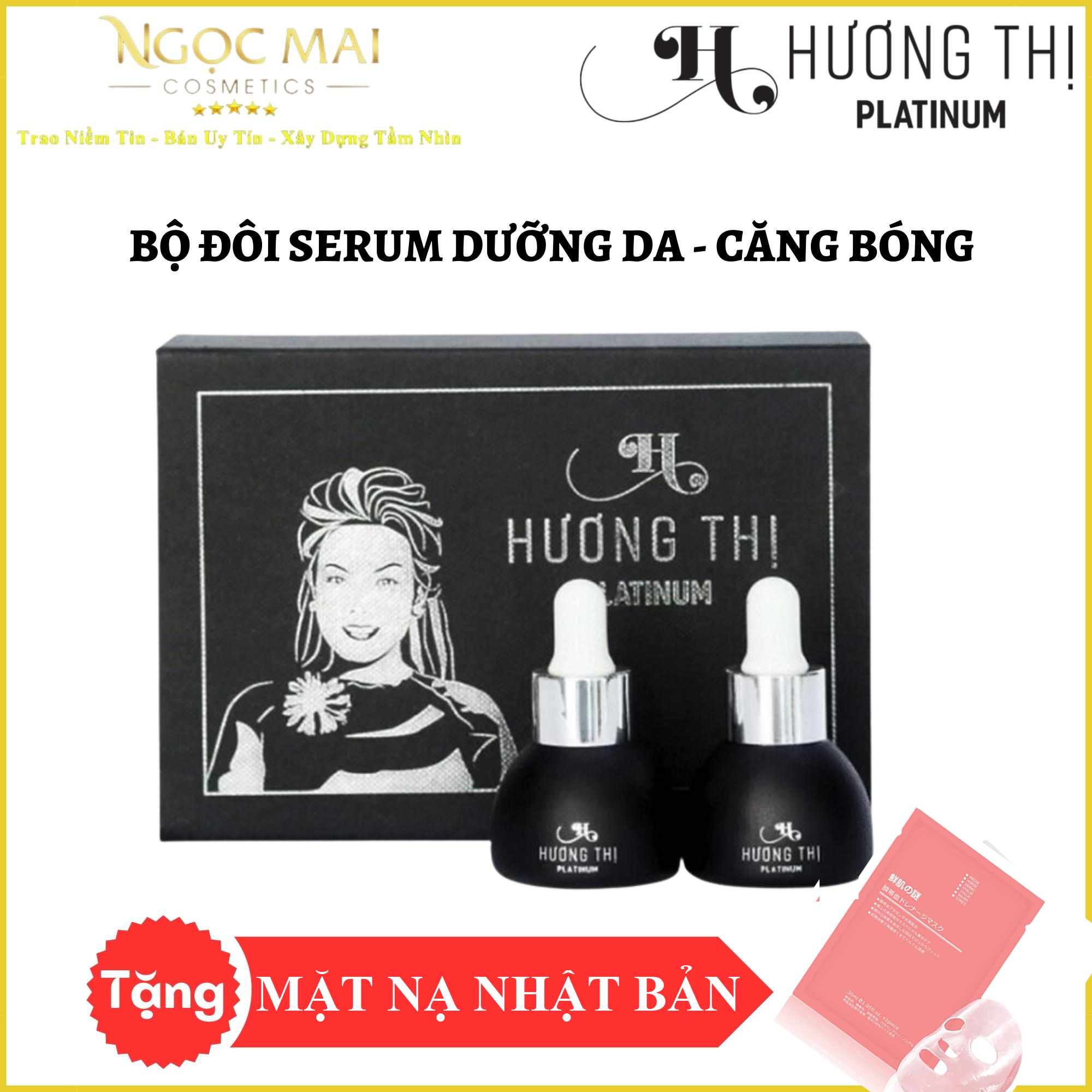 Bộ Serum Hương Thị PLATINUM căng bóng rẻ hóa làn da chính hãng - Hương Thị Platinum Cosmetics + Quà tặng