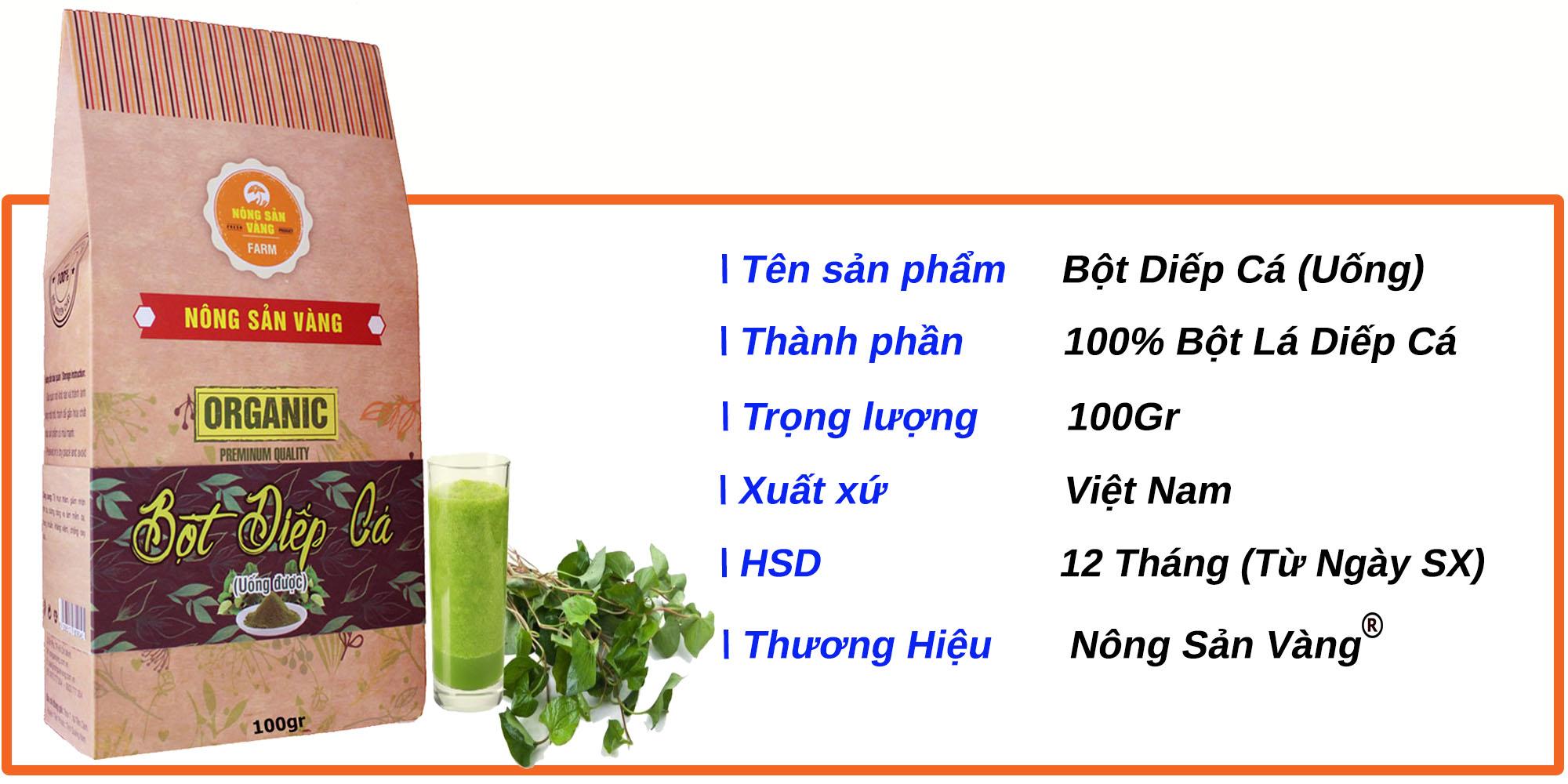 [HCM]Bột Diếp Cá (Uống) Nguyên Chất 100Gr - Nông Sản Vàng